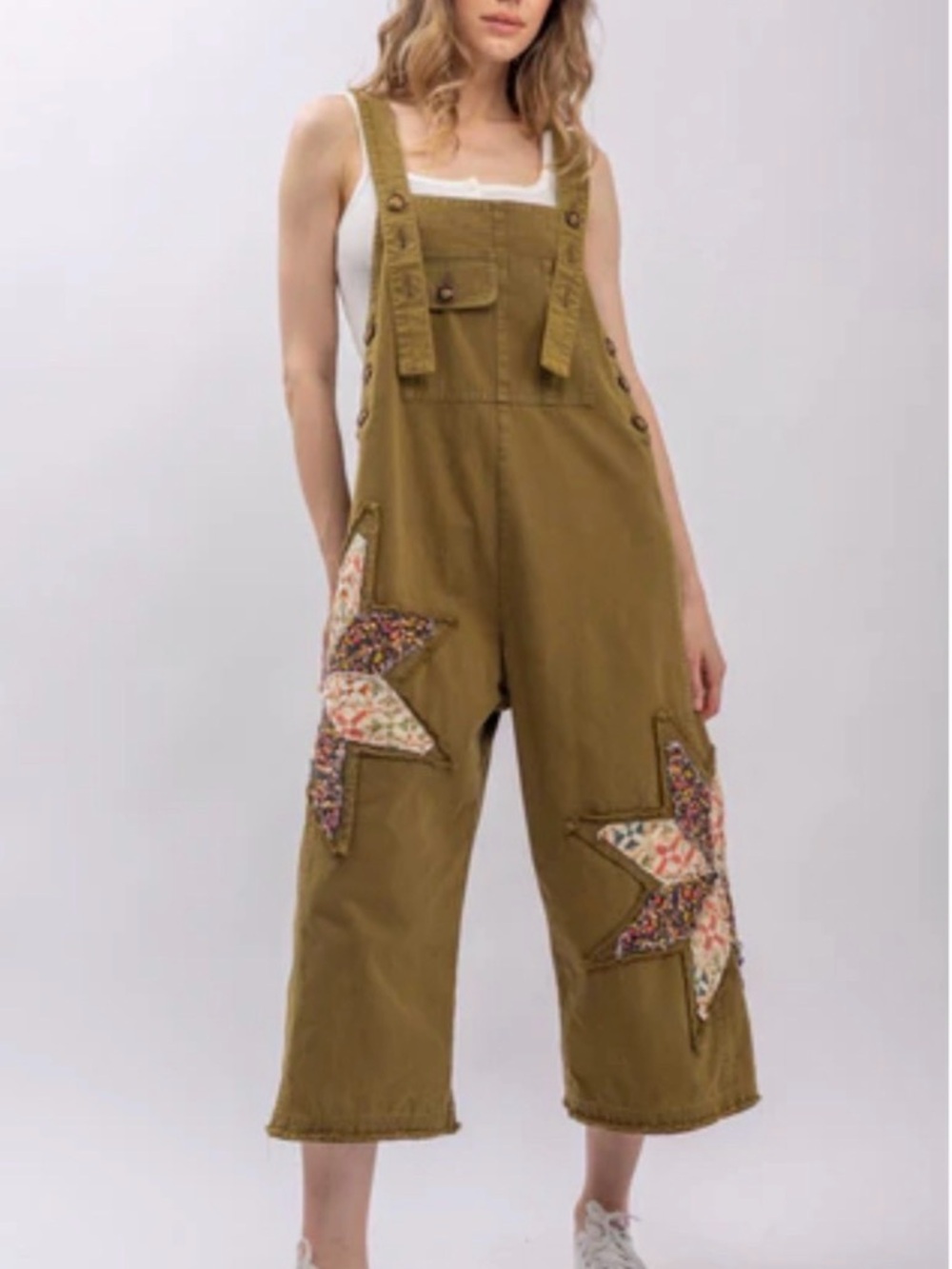 Blue Velvet Patchwork Adjustable Overalls Size Medium